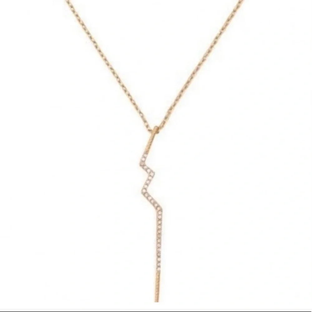 Stella & Dot | Pave⚡️TCB Jeweled Gold Delicate Dainty Lightning Bolt Nec… - Picture 2 of 3